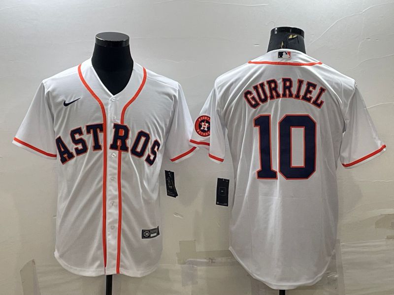 Men Houston Astros 10 Gurriel White Game Nike 2022 MLB Jersey